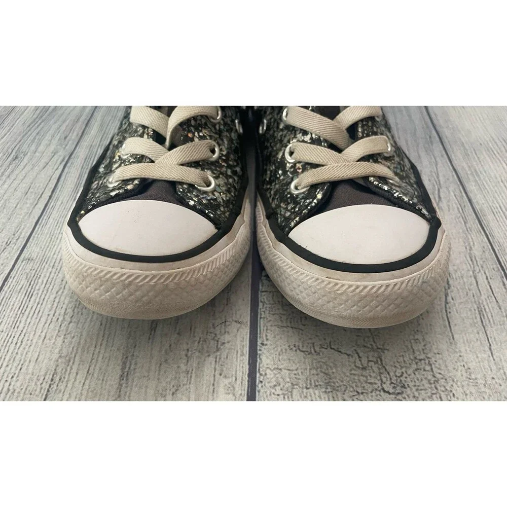 Converse silver glitter